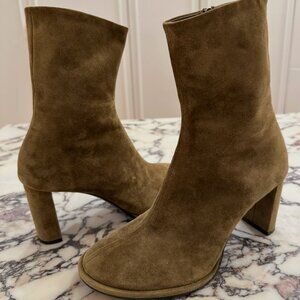 The ROW "Teatime" Olive Green SuedeHeeled Boots. Excellent Condition